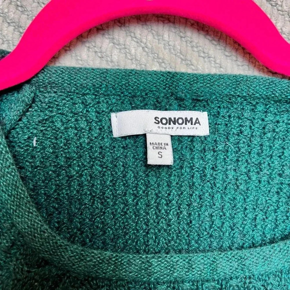 Sonoma Womens Cable Knit Green Sweater Sz S Classic Comfort Basic St Paddys - Picture 3 of 9
